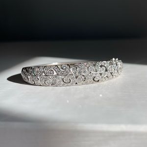 Silver & rhinestone bangle